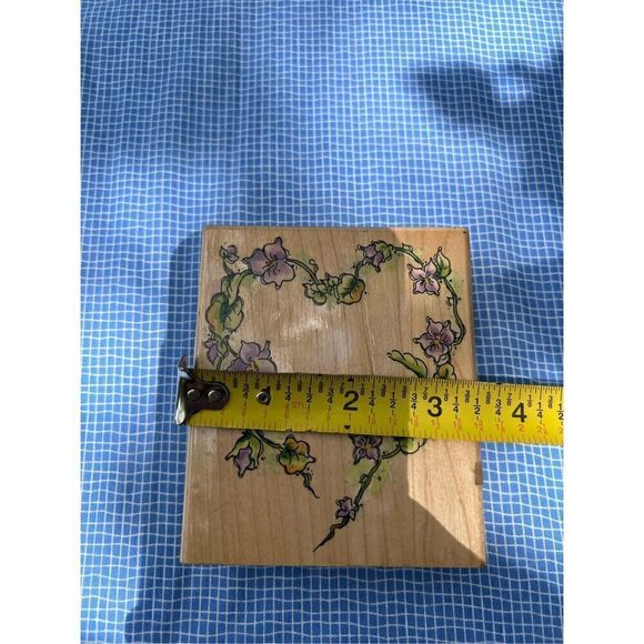 Vintage Rubber Floral Heart Stamp - Picture 5 of 5